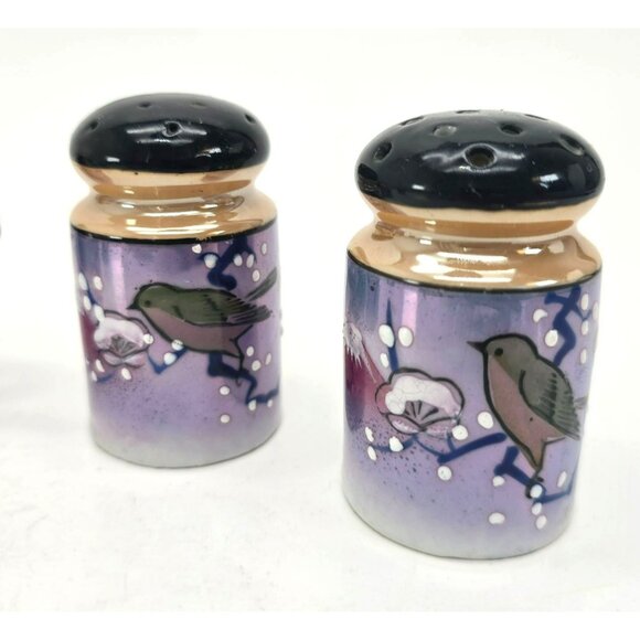 Vintage Japanese Lusterware Condiment Set With Bird Flower Mt Fuji Design je159 - Picture 9 of 9